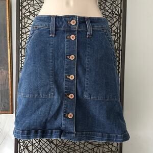 J. CREW MERCANTILE Women's Button Front Denim Mini Skirt Retro Boho Y2K | 00
